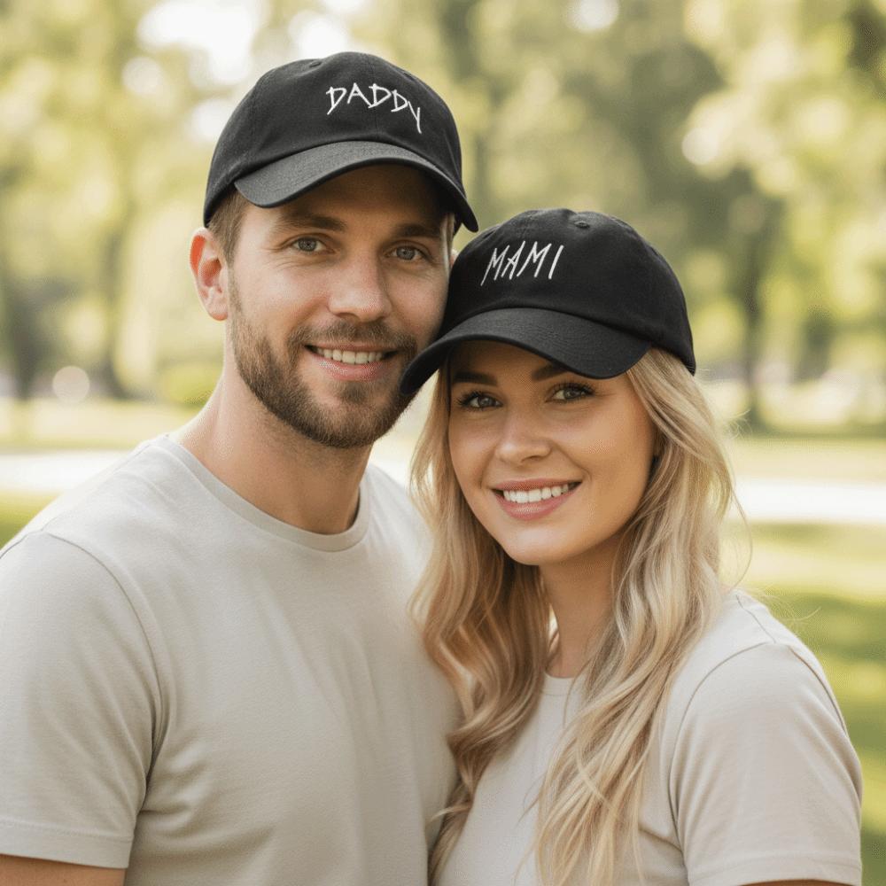 Letter Embroidered DADDY MAMI Baseball Cap Adjustable Baseball Hats Sunscreen Hats  For Man Women
