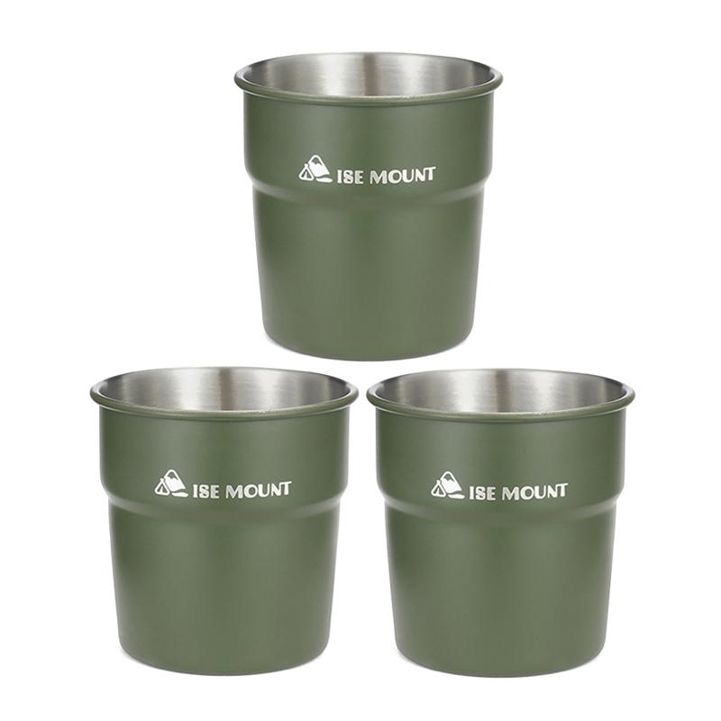 300ml Beer Wine Cups Portable Stainless Steel Tableware Tea Coffee Milk Beer Mug Stackable Camping Water Cup for Travel Hiking