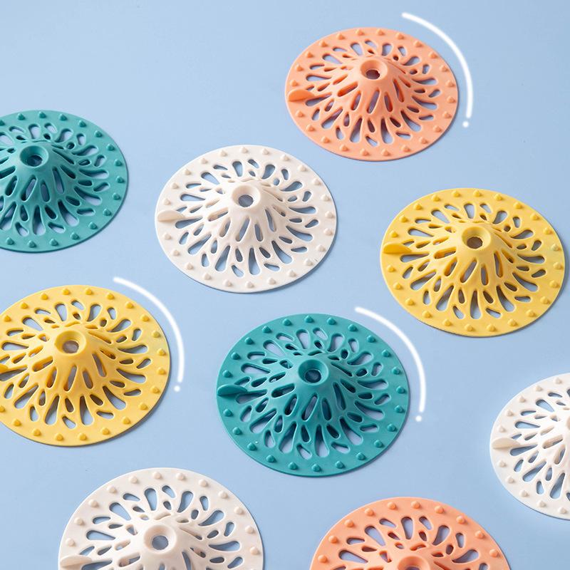 Bathroom Drain Strainer Mesh, Kitchen Sink Filter Stopper, Anti Clogging Hair Catcher for Bathtub and Floor Drain, White, Blue, Pink, Yellow