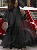 Suer new women's clothing V-neck fashion bubble sleeve mesh see-through dress, long dress