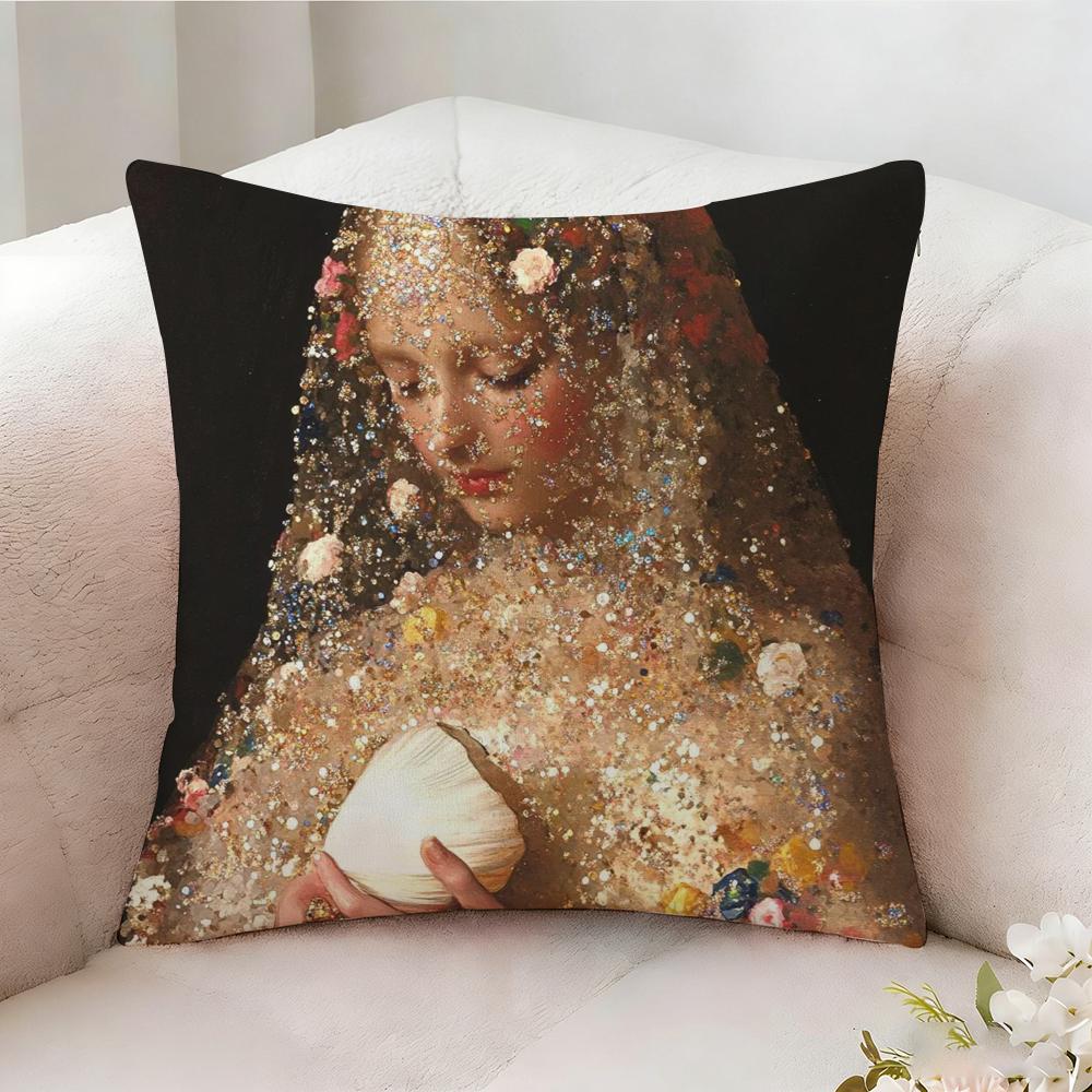 P-Pearl Girl Anime Pillow Case Pillowcase, Double-Sided Printed, Sofa Cushion, Bedroom Headboard Pillow