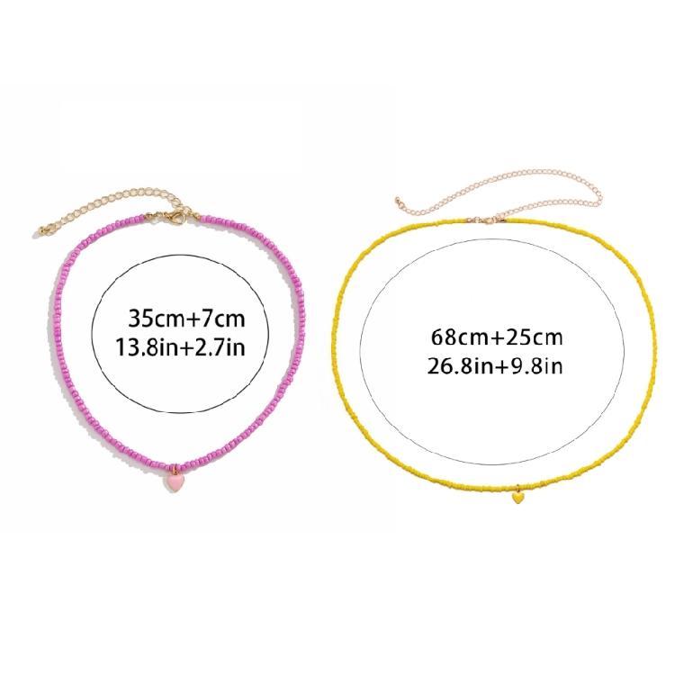 Bohemia Chokers Necklaces Women Arcylic Beads Jewelry Necklace Heart Decoration