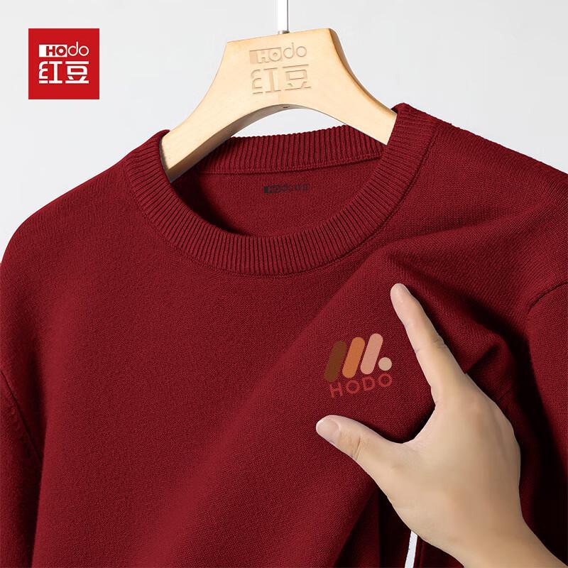 Hodo Men's Warm Fleece-Lined Crew Neck Knit Sweater