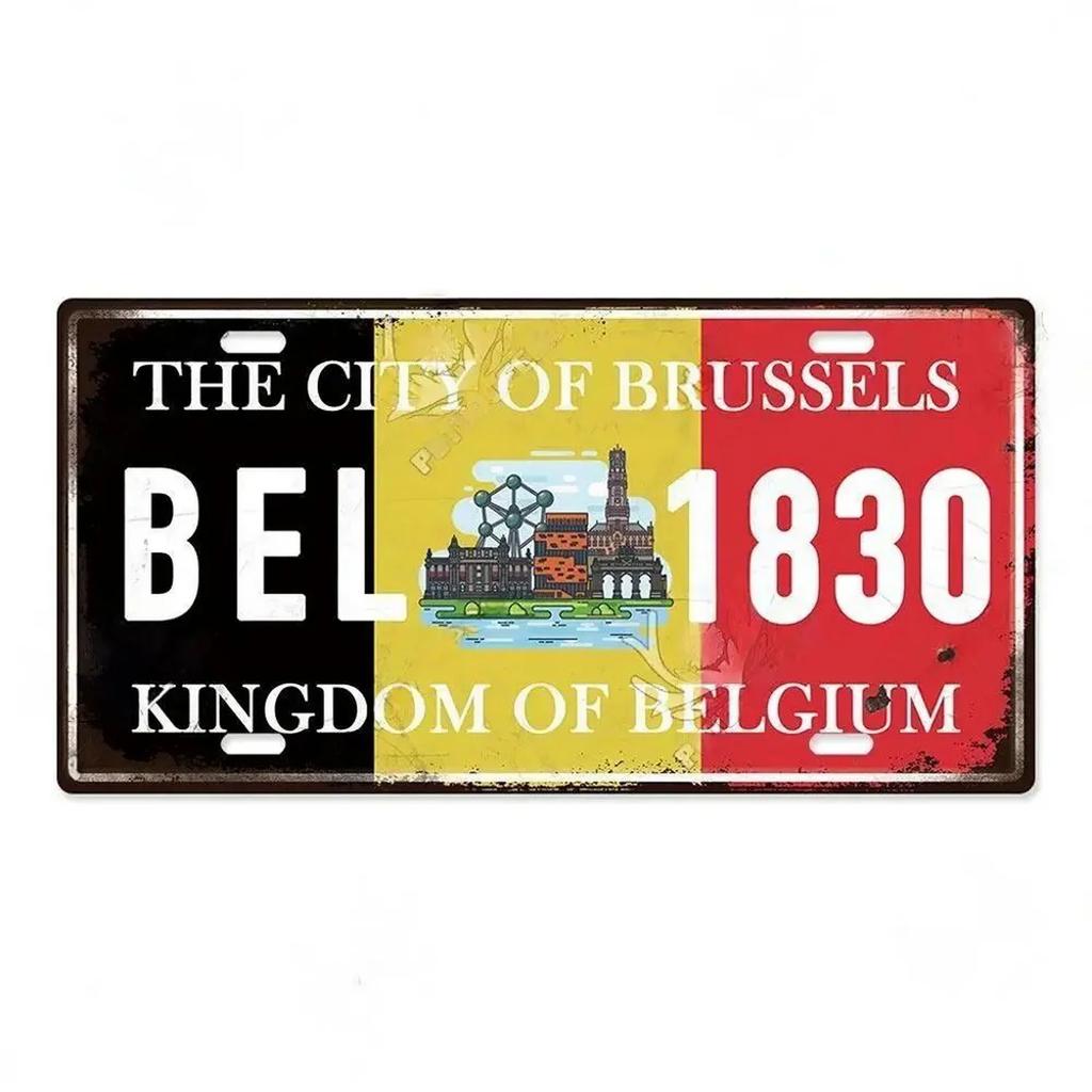 Paris Berlin Madrio Moscow Metal Tin Signs Vintage Plaque Auto License Plate Embossed Tag Garage Bars Pubs Clubs Home Wall Decor