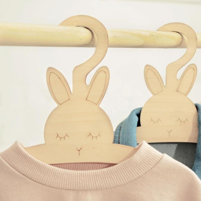 10pcs Practical Sturdy Wood Hangers for Children's Clothes Portable Accessory for Baby Dresses Pants and Outerwear