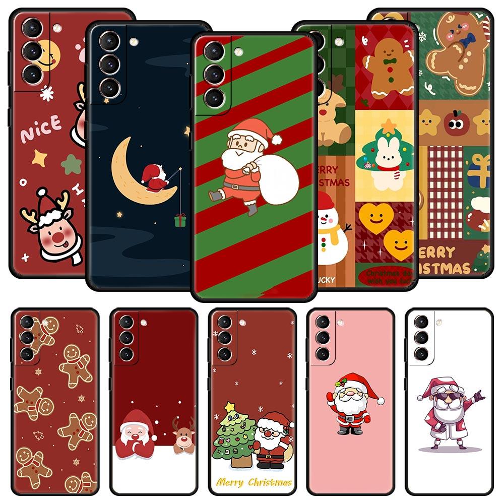 Funny Cartoon New Year Christmas Santa Phone Case For Samsung Galaxy S24 S23 S22 S20 Ultra S21 FE 5G S10 S9 Plus S10E S8 Cover