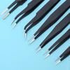 Anti-Static Stainless Steel Fine Tip Bent Tweezers for Precision In Eyelash, Eyebrow, Bird's Nest, and Hair Removal