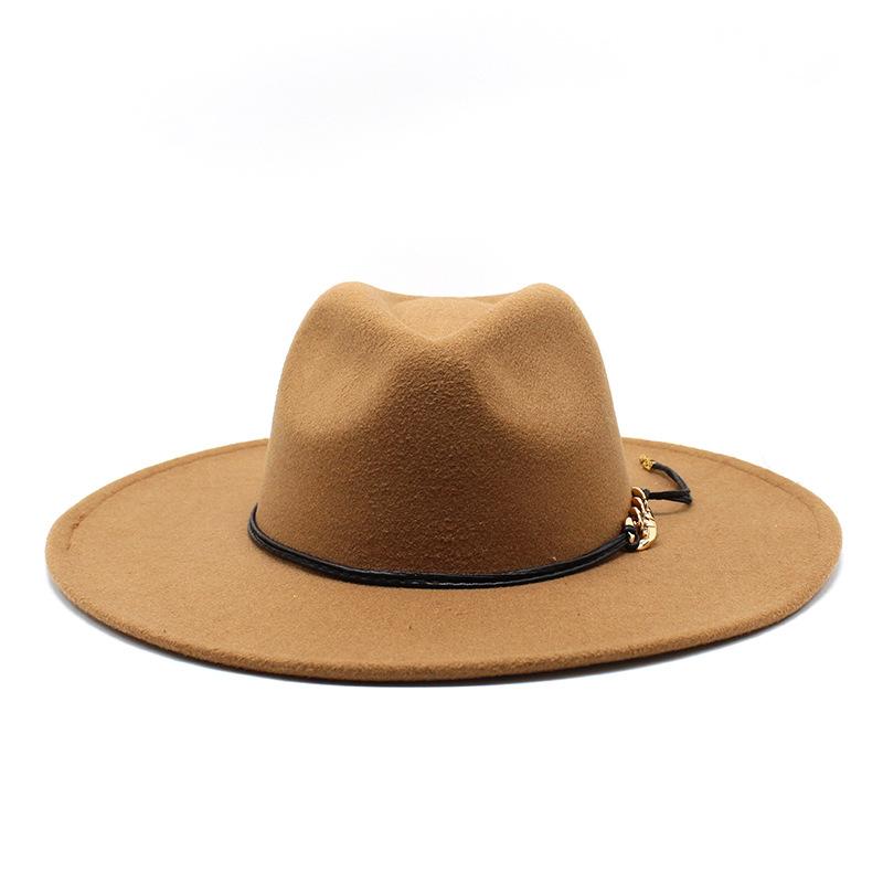 British Style Men And Women Jazz Woolen Hat Big Eave Hat Classic Top Hat