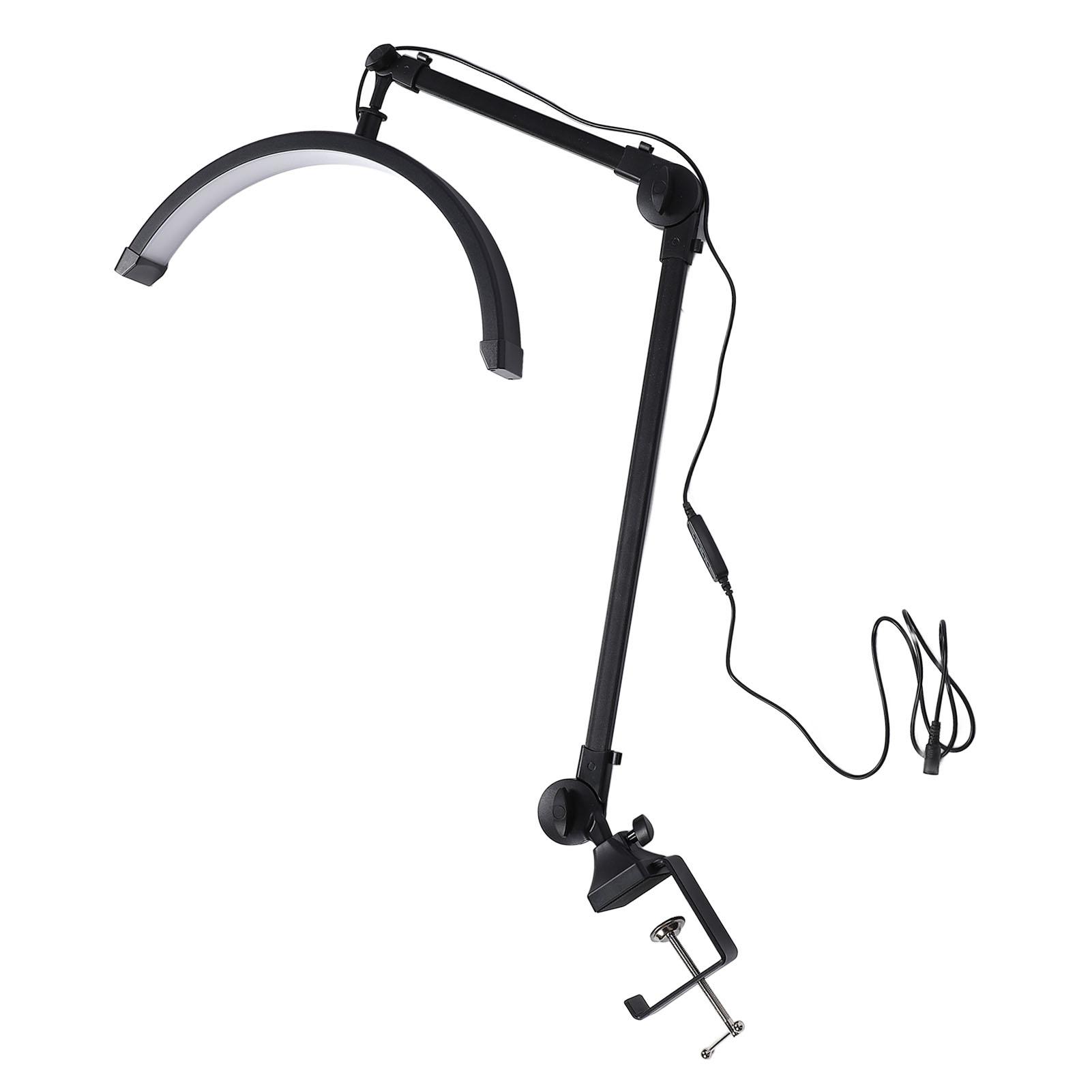 

Полумесяц Настольная лампа для ногтей 3 режима освещения Уход за глазами Регулируемая поворотная рукоятка Лампа для дизайна ногтей EU PLUG