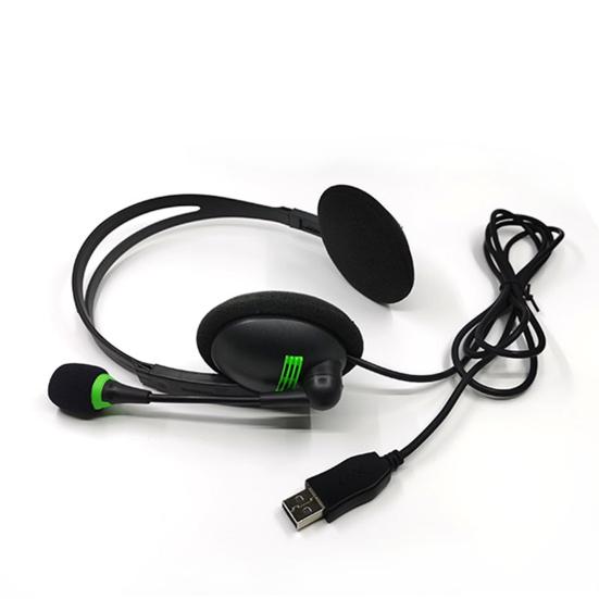Wired Headset USB with Microphone Noise Interface Ergonomic Cancelling Wired Headphones Office Supply