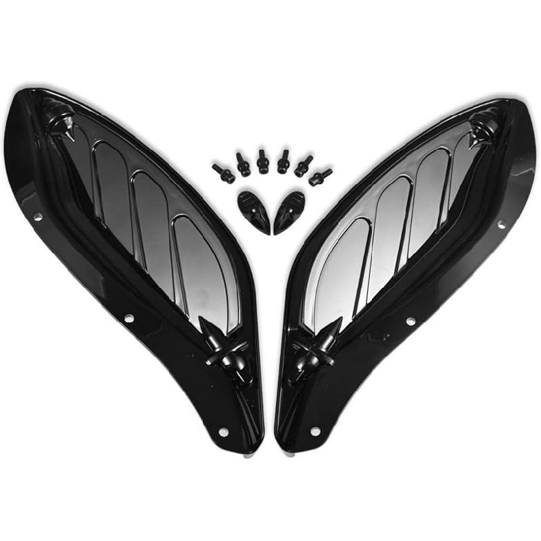 KATUR Мотоцикл Регулируемый Боковой Дефлектор Обтекателя Воздуха Совместим с Harley Touring 96-13 Черный Black Lens