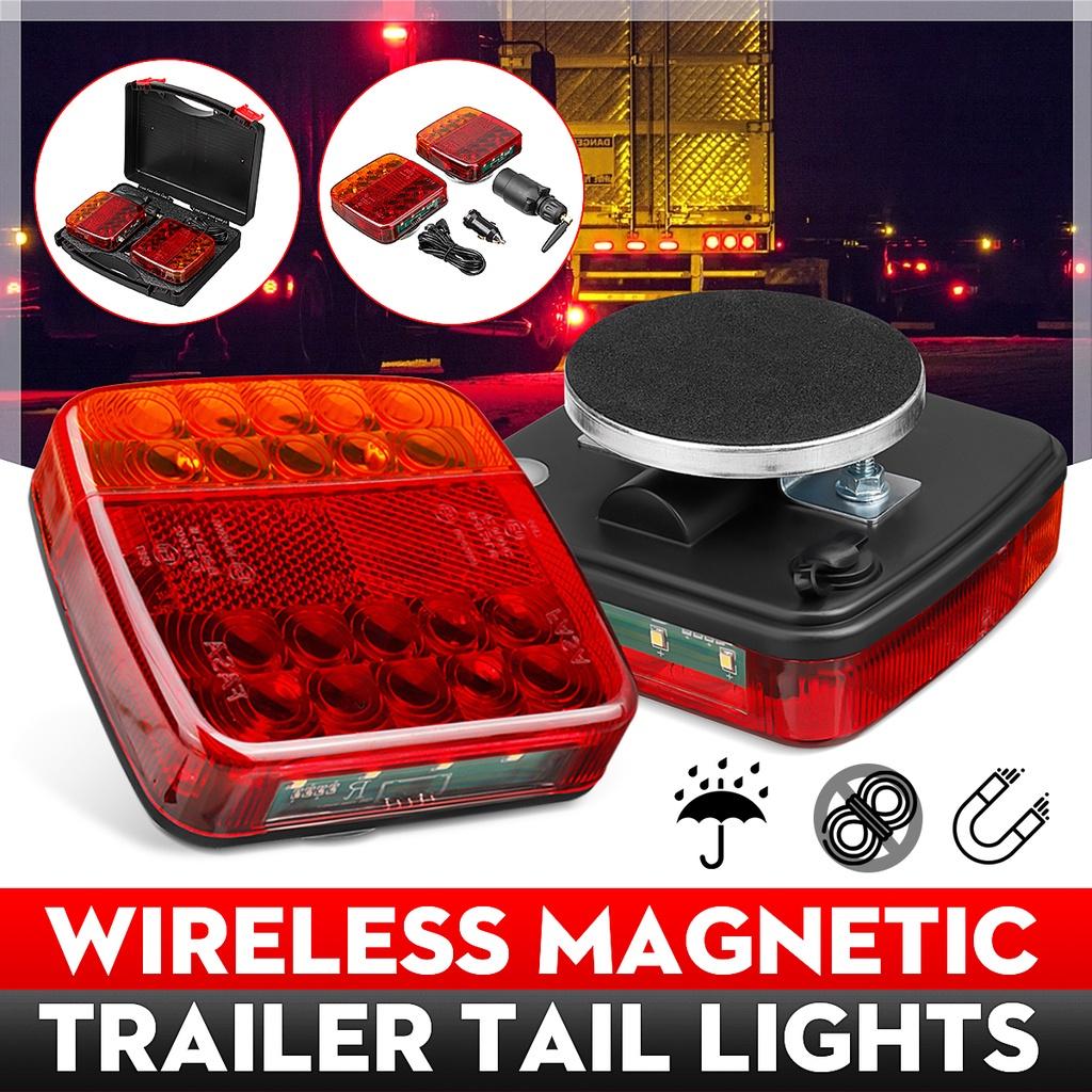 Trailer Rear Light Signal Warning Brake Light for Caravans Campers Lorry Caravan RV  2pcs Wireless Magnetic LED Truck Tail Light