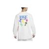 Nike Logo Embroidered Crew Neck Loose Long Sleeve T-Shirt Men Tops White FJ7682-030