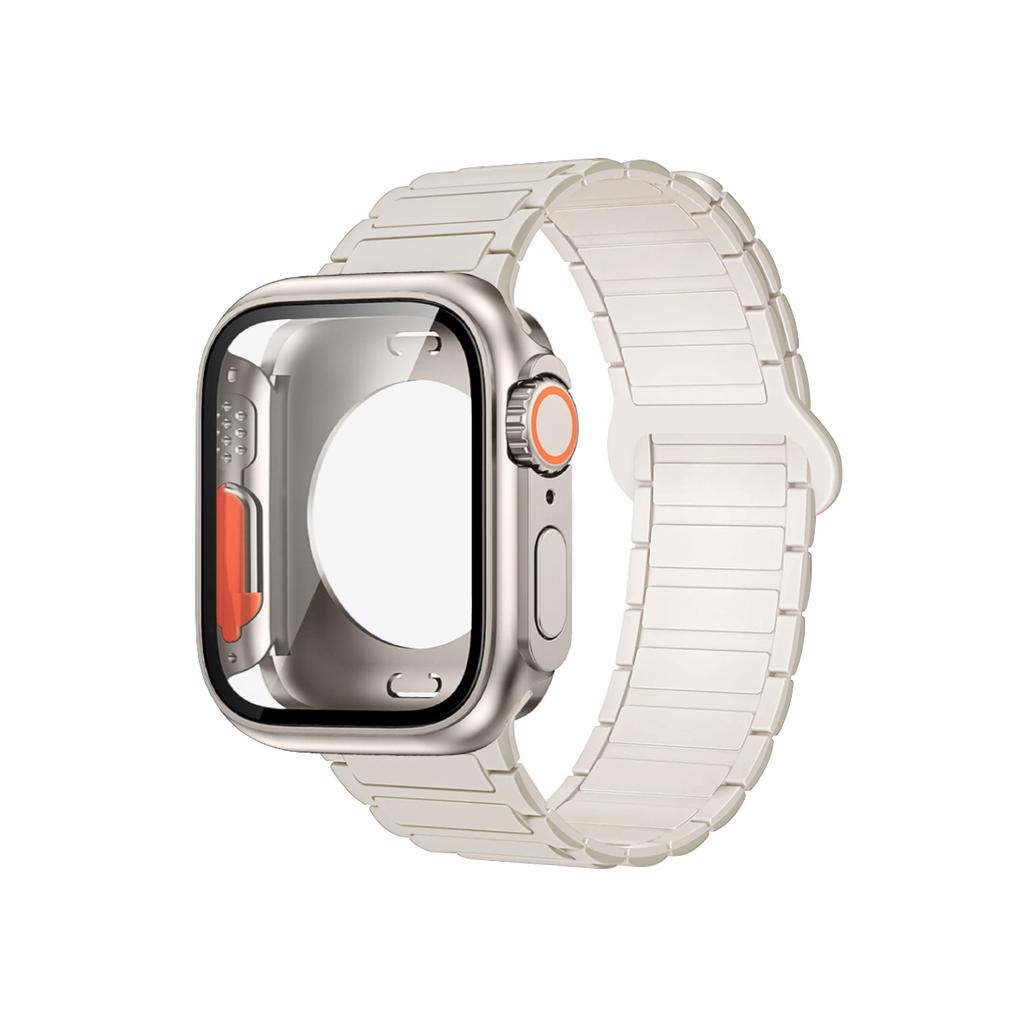 Magnetic Strap+Full Cover Case For Apple Watch S11 10-46/42mm 45 44 40 41mm Frame+Bracelet For Iwatch Series 11 10 9 8 7 6 SE