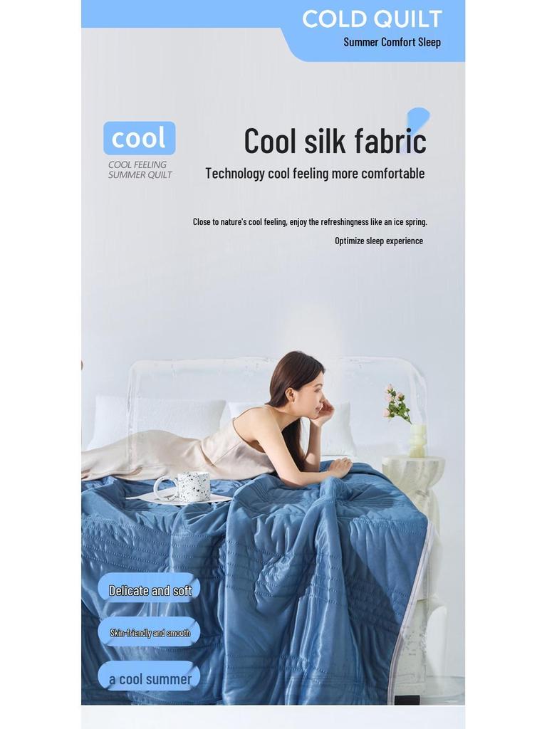 Class A Cool Silk Summer Quilt - Super Soft, Machine Washable Air Conditioning Blanket