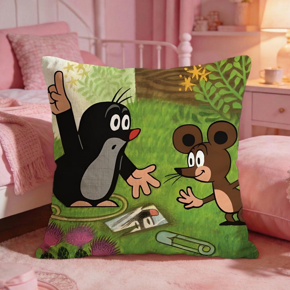 TThe Little MoleS Anime Cushion Cover Premium Comfort Reversible Pillow Cove Two In One Design For Any Room Car Interior