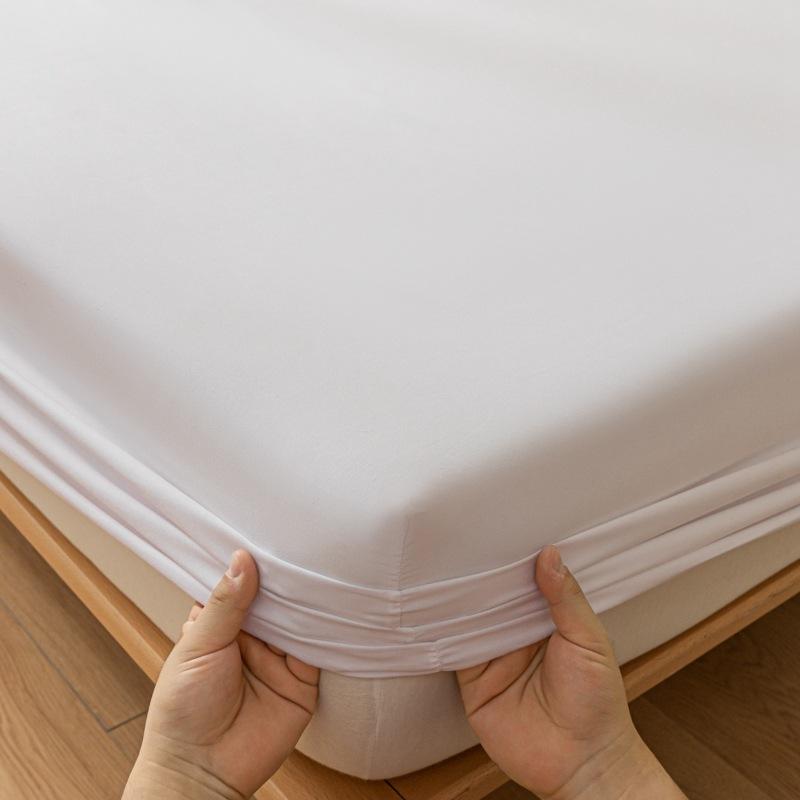 Solid Color Brushed Bed Sheet Summer All-inclusive Mattress Protective Cover Bedspread Pillowcase Dust Cover Three-piece Set