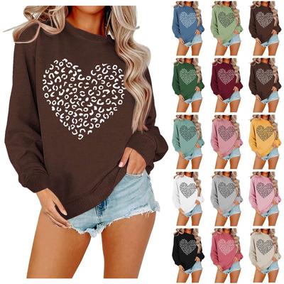 Women's Fashion Casual Valentine's Day Love Printed Large Size Women's Sports Long Sleeve Hoodie