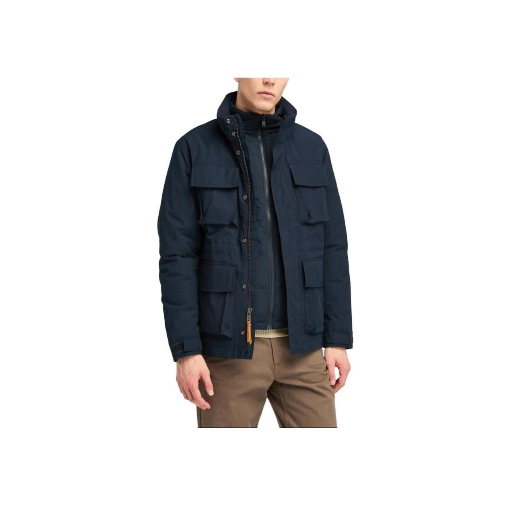 Timberland Veste homme 3 en 1 à capuche, imperméable, coupe-vent, respirante et chaude, bleu saphir foncé A5MBP-433
