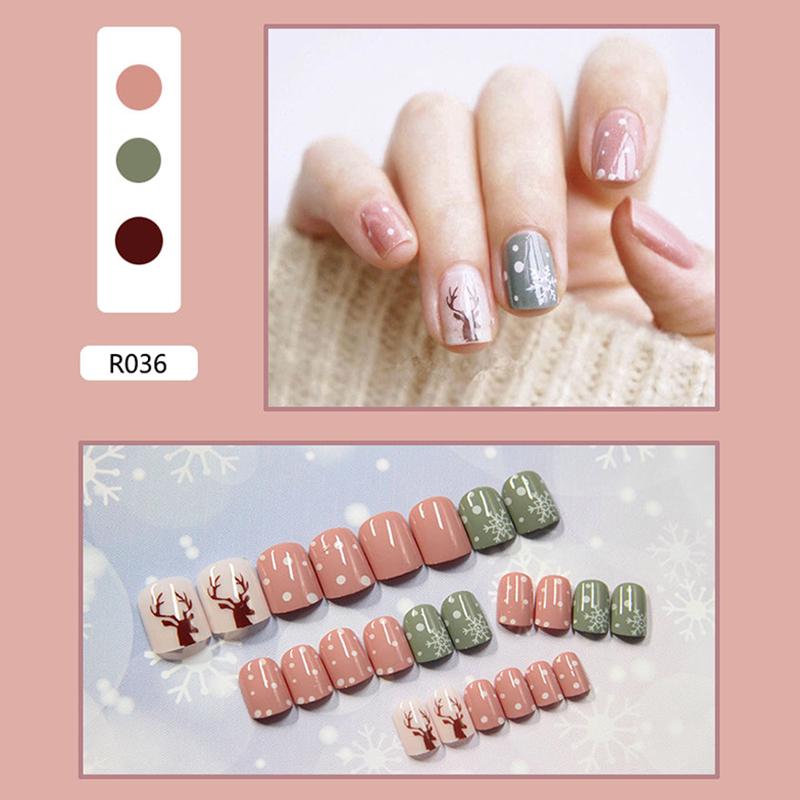 24 Pieces Boxed New Finished Nail Patch Fake Nail Wearable Nail Patch Waterproof