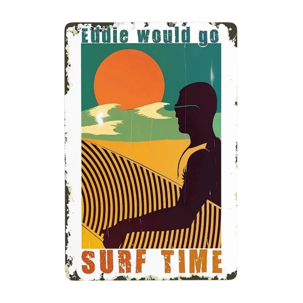 Retro Tin Signs Beach Room Decor Vintage Beachy Bedroom Surfboard Wall Decor 12x8 Inches Sign For Surfer Girl Aesthetic