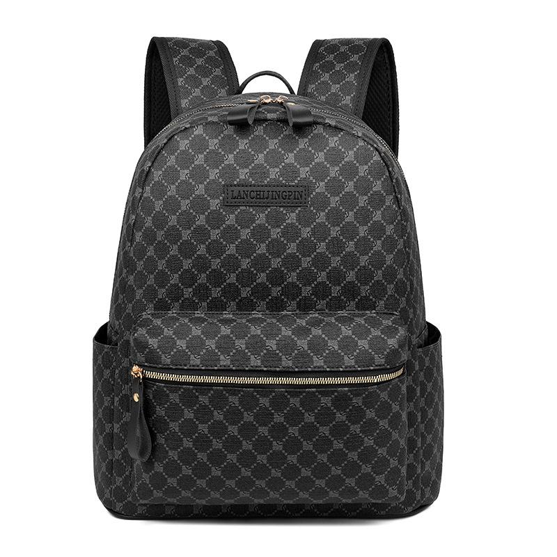 Women's backpack versatile presbyopia backpack PU backpack large capacity school bag couple backpack