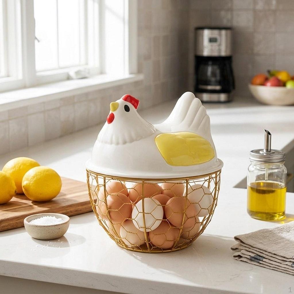 Chicken Egg Basket Container Collection Eggs Holder for Pantry Kitchen