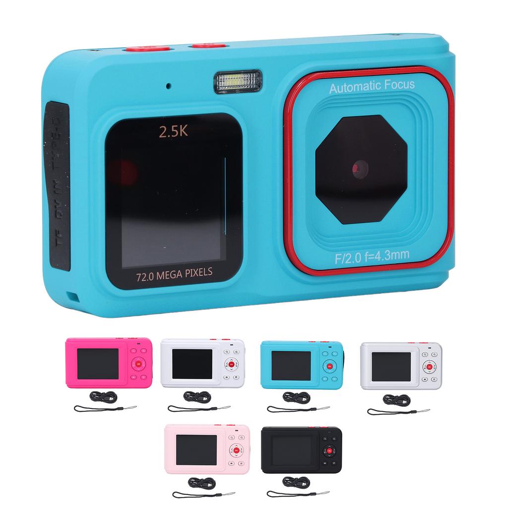 Digital Camera 72MP 2.5K Video Output Dual Screen Compact Camera 16X Zoom Autofocus Selfie Camera fo