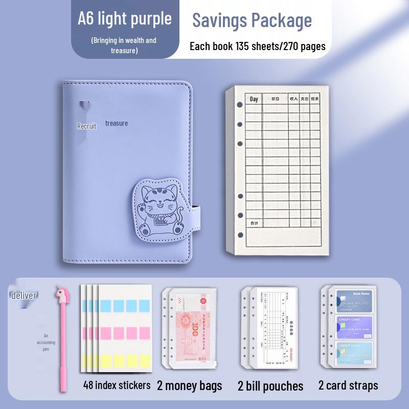 A6 Family & Student Financial Planner: Income & Expenditure Notebook, Loose-Leaf Ledger, Receipt Holder, Money Storage Album