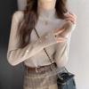 Sweater women's 1116 new autumn and winter interior design bottoming shirt white semi-turtleneck knitted sweater top
