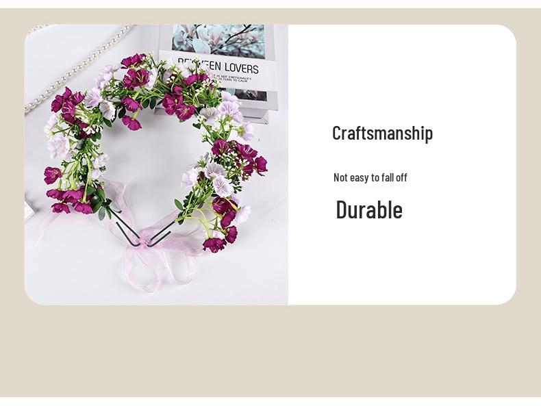 Korean Mori Girl Rattan Flower Headband - Bridal & Children’s Stage Performance Wreath