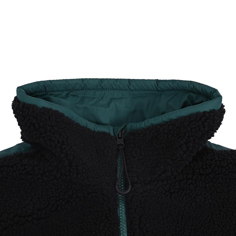 Vans Color Block Hooded Fleece Jacket Black Green VN0A7TS2BLK
