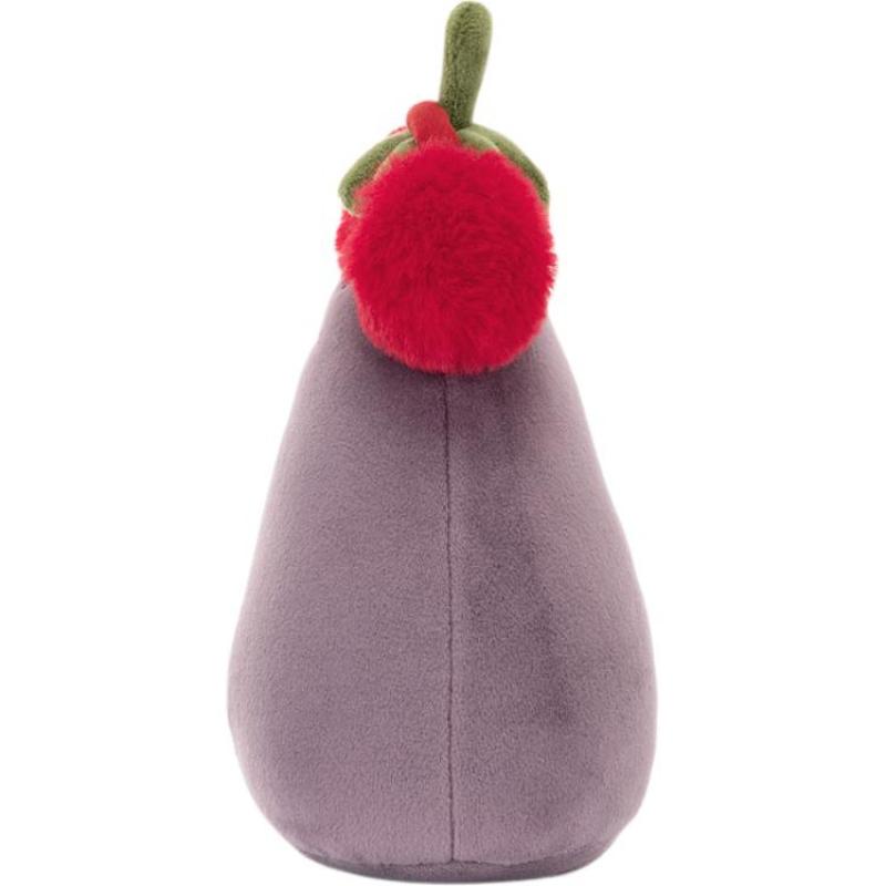 JELLYCAT Fun Food Series Warm Red Earcups Lively Eggplant Soothing Sleeping Doll Plush Doll Sitting Height 16cm Height