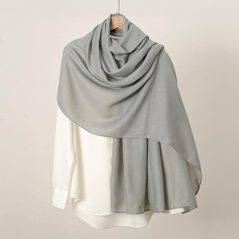 Autumn and winter hot-selling new monochrome linen women's scarf popular solid color cotton and linen feel long towel