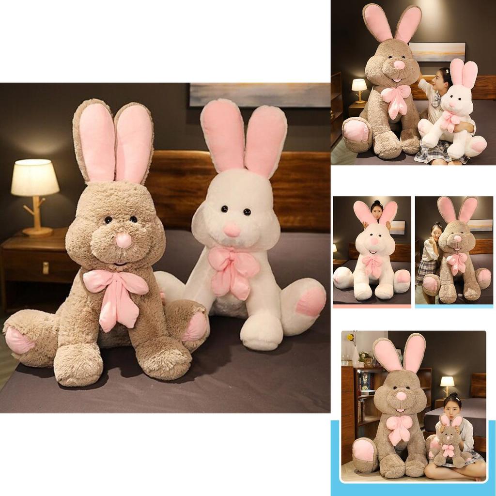 Cute Giant Plush Bunny Doll Soft Long Fur Stuffed Toy For Girls Cozy Sleep Pillow