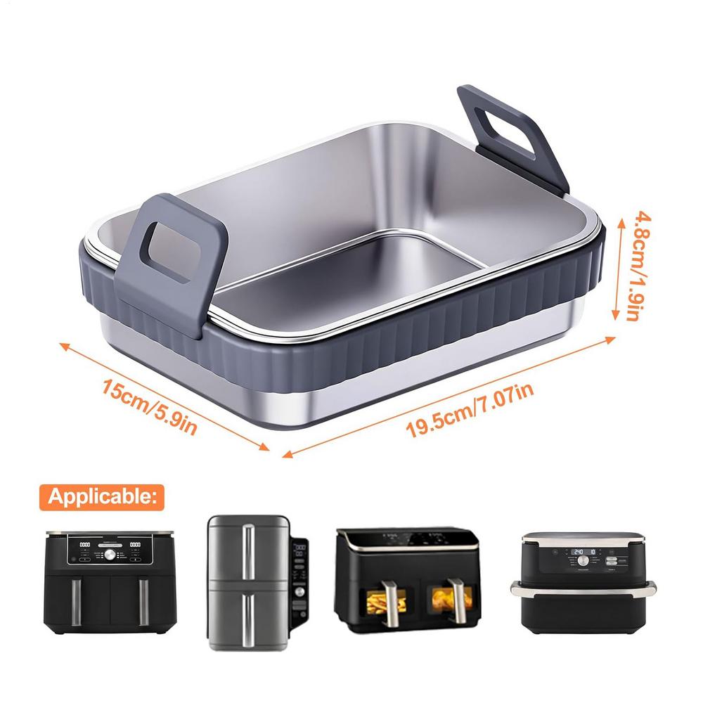 Air Fryer Baking Pan Non-stick Heat-Resistant Grill Rack Stainless Steel Baking Pan for Home Kitchen Commercial Restaurant Party