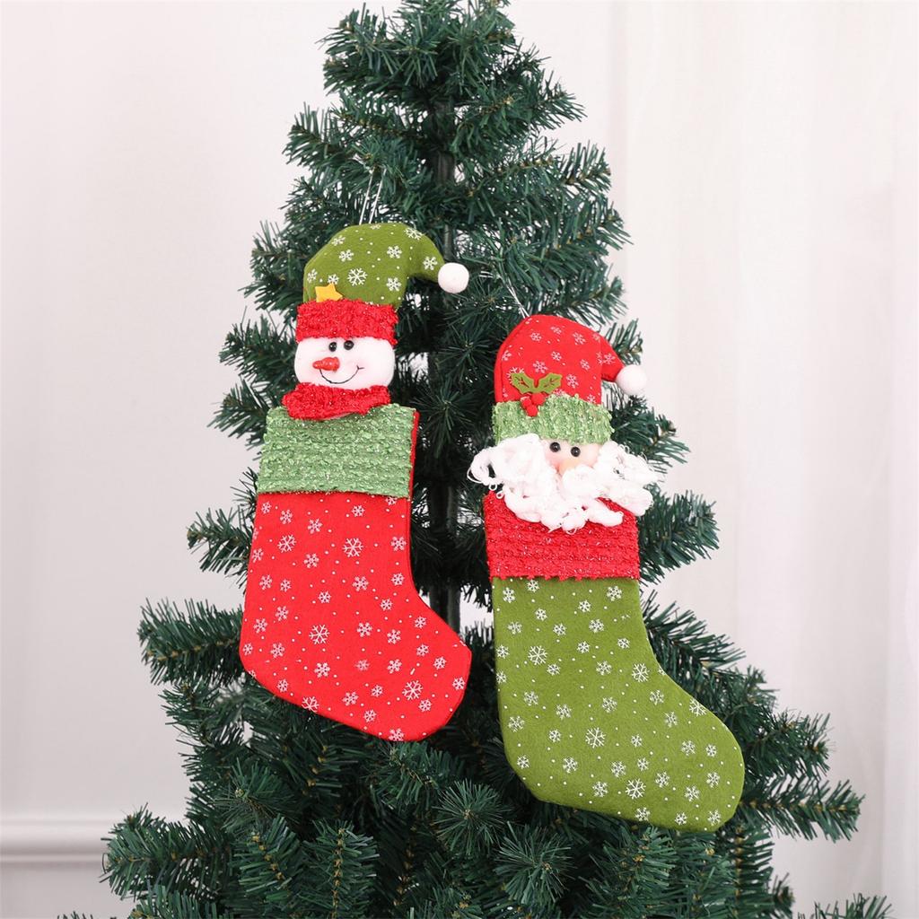Christmas Stocking Christmas Tree Decoration Holiday Party Treat Bag For Tree Mantels Front Door Indoor and Outdoor