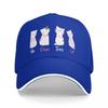 Un Deux Trois Cat  Funny  Gift Baseball Cap fishing hat mens big size  sun caps Hats Woman Mens