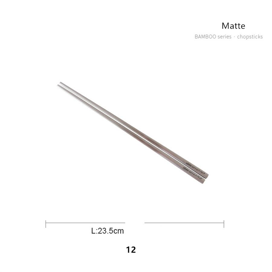 304 Stainless Steel Western Cutlery Bamboo Idea Design Japanese Retro Style Steak Knife, Fork and Spoon Set Chopsticks