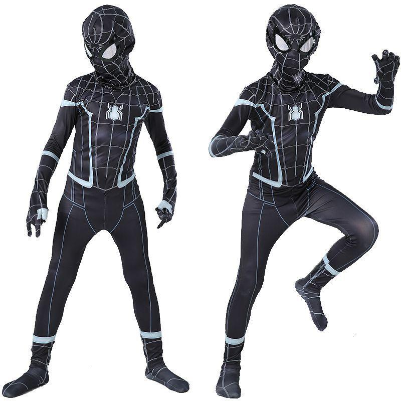 Atemberaubendes Schwarzes Spider-man Homecoming Cosplay-Kostüm mit atmungsaktivem Material für Kinder und Erwachsene
