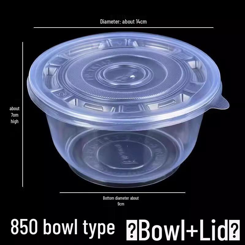 

Shengbilai Disposable Plastic Round Bowls with Lids