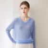 2026 Happy Kaka Women's Silk Cashmere V-Neck Sweater