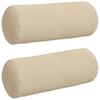 Bolster Cushions 2 Pcs Cream Ø 15 X 40 Cm Microfiber Fabric