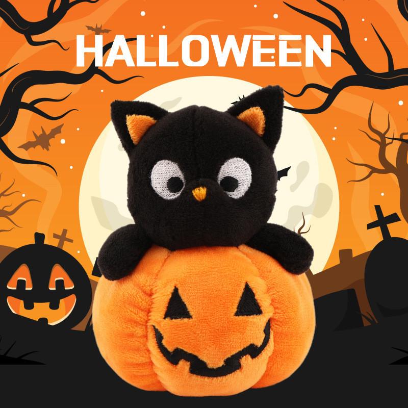 Portachiavi Gatto Fantasma di Halloween Peluche Morbido Ciondolo Carino per Borsa Regalo per Adolescenti