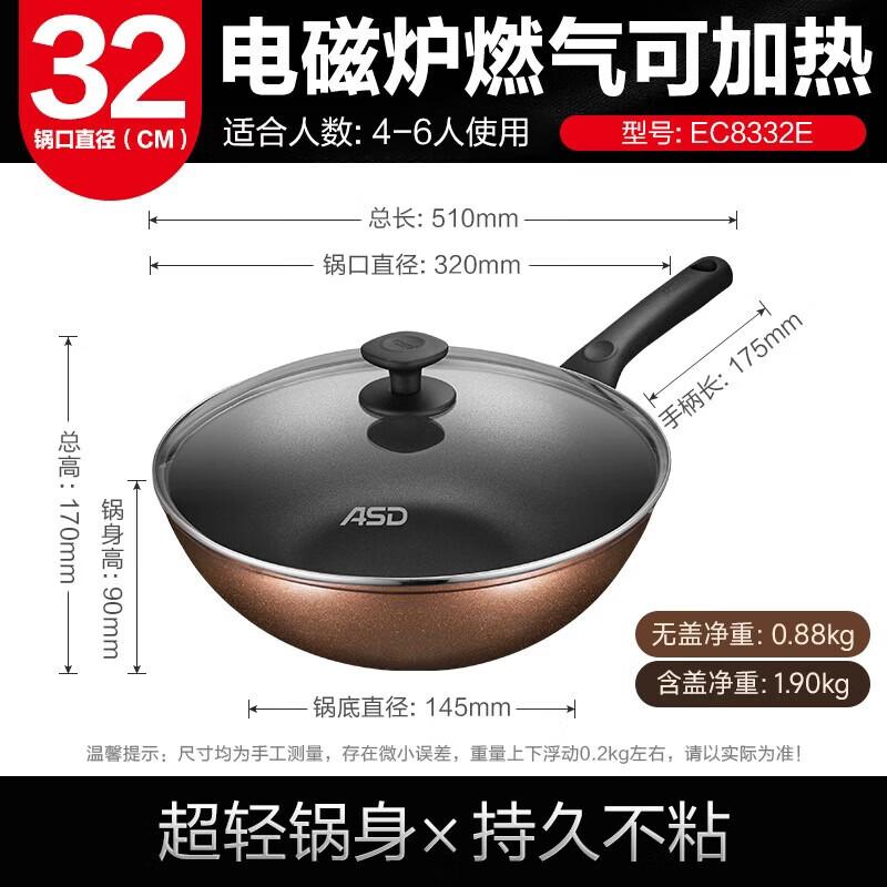 

ASD 32cm Non-stick Flat Bottom Wok
