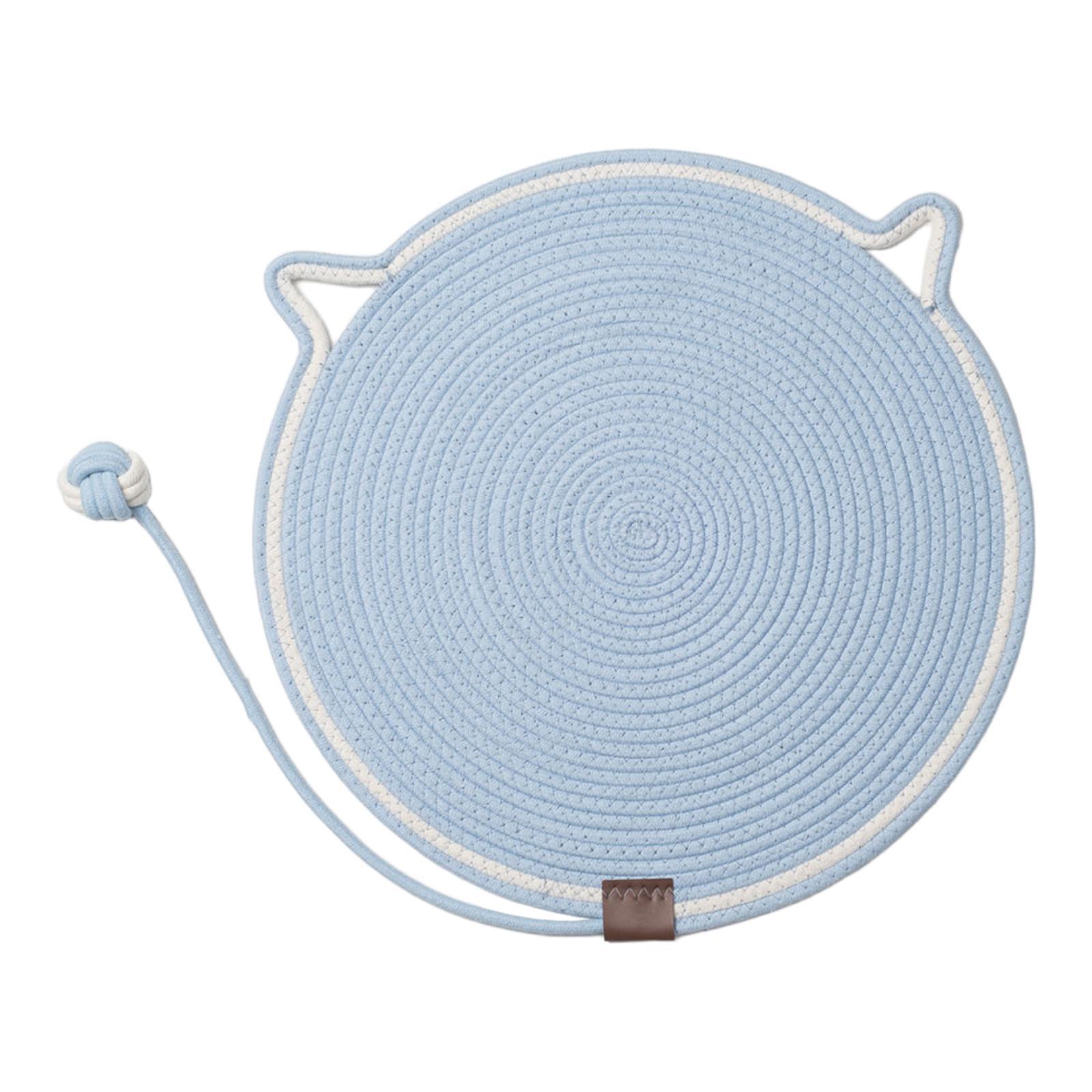 

Cat Scratcher Mat Claw Toy Grinding Claws Cotton Rope Cat Scratcher Cat Scratching Pad Rug for Home Couch Playing Kitten Sofa світло-синій колір
