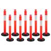 9 Pack Traffic Delineator Posts 1140 Mm Traffic Safety Cones Fillable Base