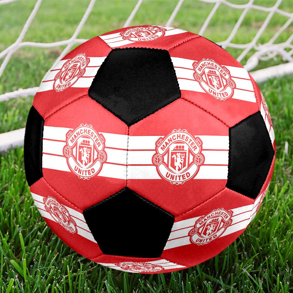 Manchester United Soccer Ball Colorful All Ages Machine Stitched PVC Competition Ready Durable High-Bounce.SIZE5