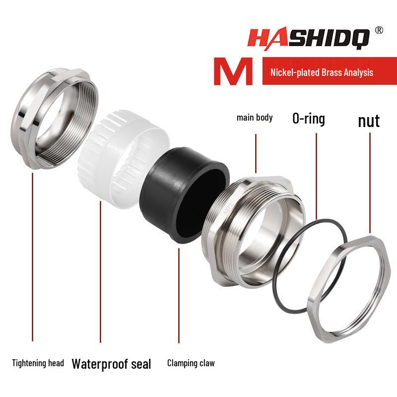 Nickel-Plated Brass Waterproof Metal Cable Gland PG/M Series IP68