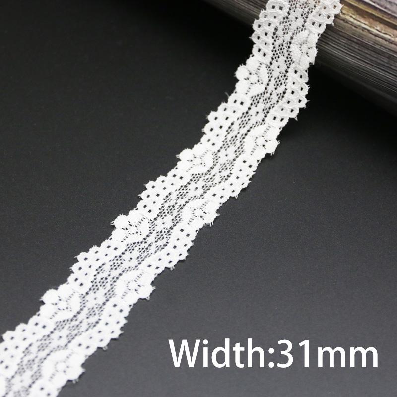 (5 Meters/lot) White Elastic Lace Fabric Underwear Stretch Laces Trim DIY Crafts Sewing
